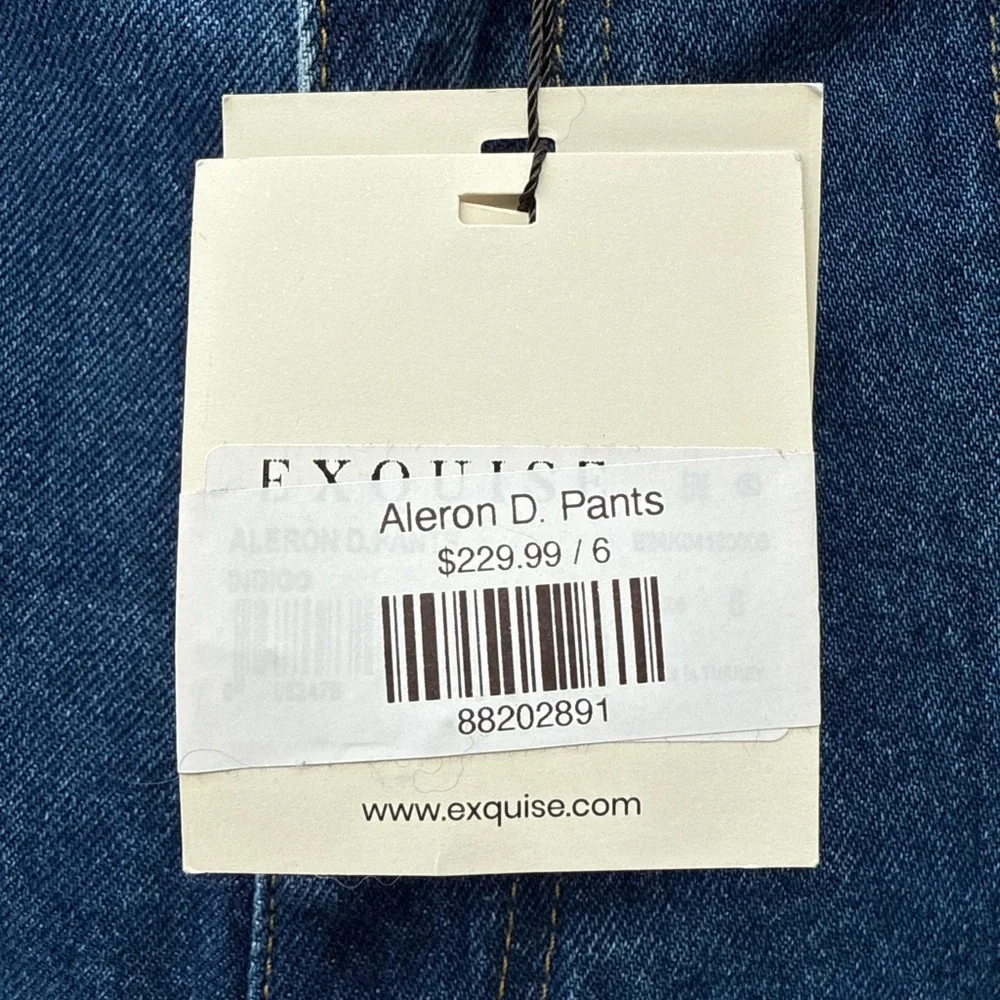Exquise Aleron Wide Leg Jeans Womens 6 High Rise Button Sailor Blue Denim - Picture 12 of 12